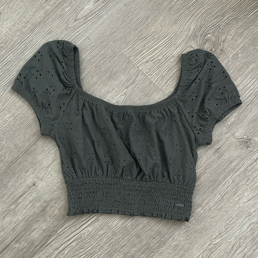 Hollister Green Crop Top